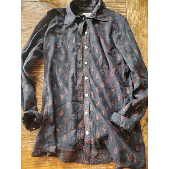 Bell - Alicia Bell cotton/silk button down shirt sz Small - Picture 1 of 4